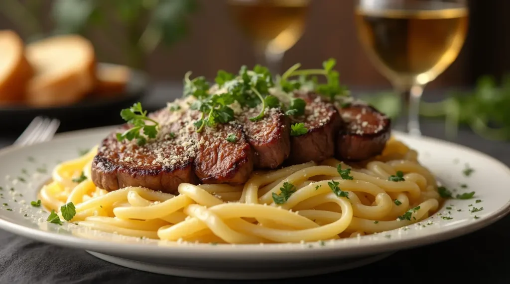 garlic butter steak alfredo