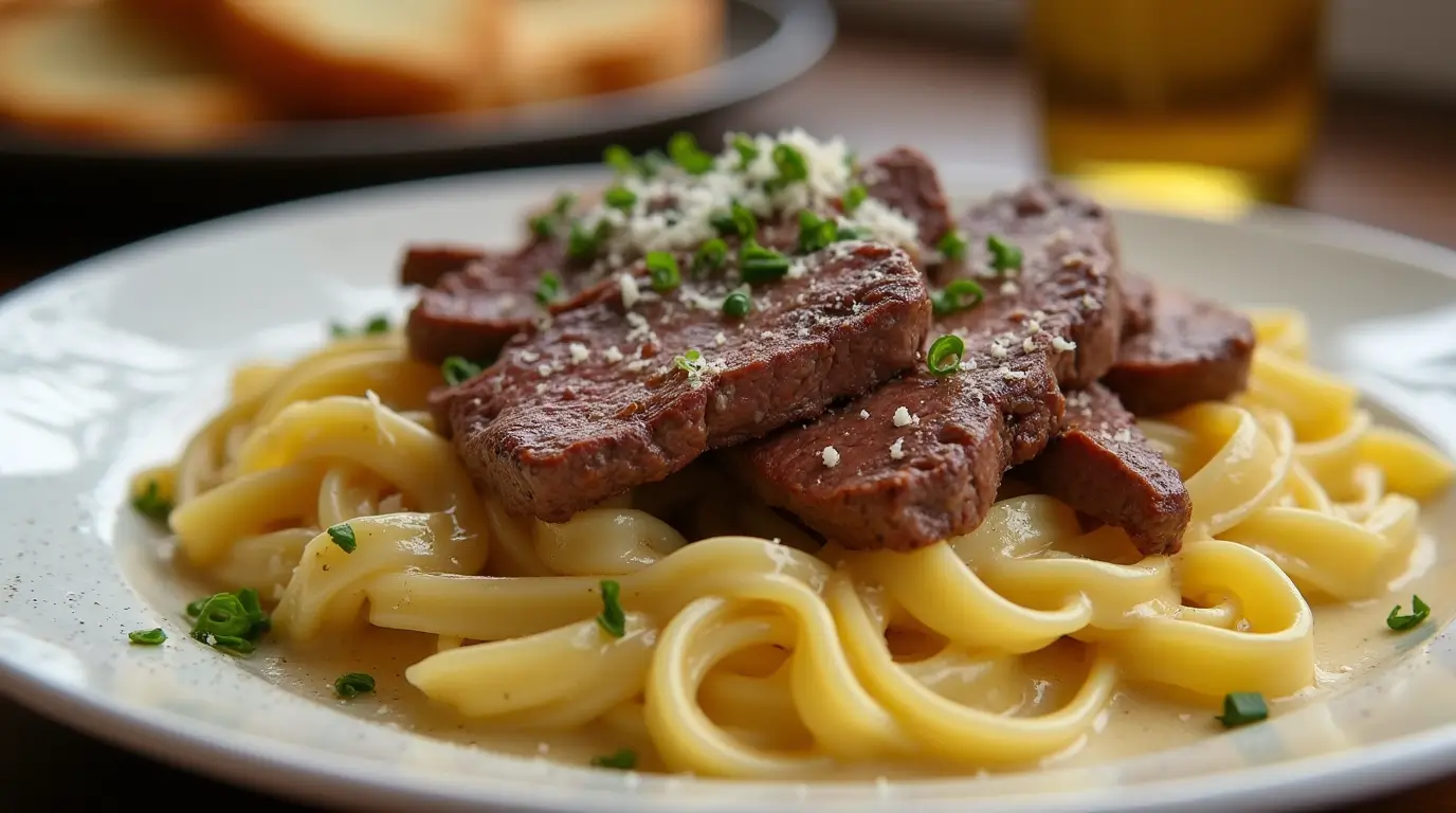 garlic butter steak alfredo