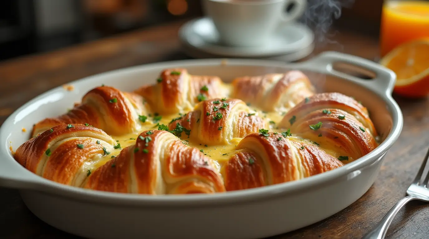 ham and cheese croissant bake