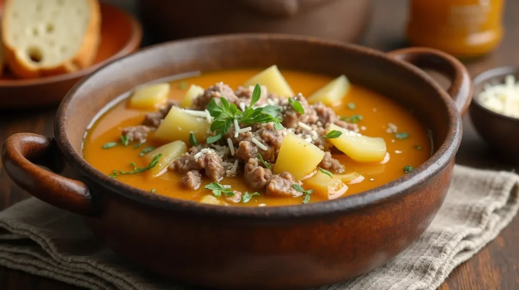 hamburger potato soup