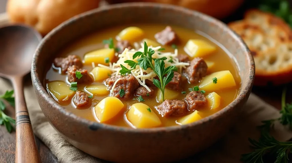 hamburger potato soup