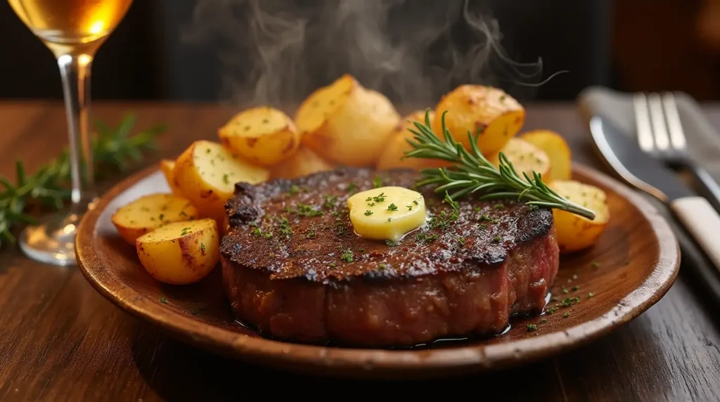 steak and potatoes