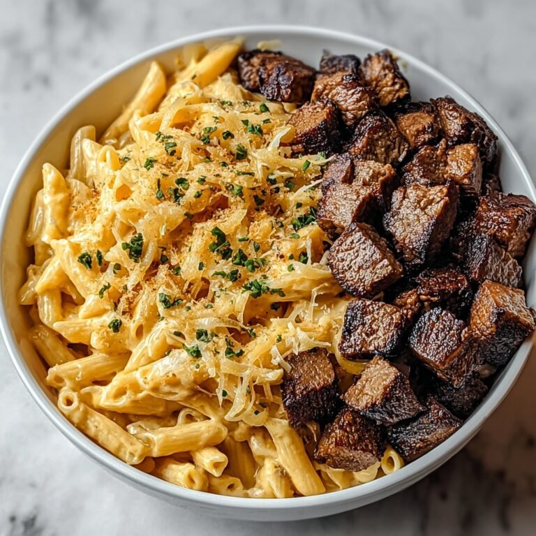 Indulgent Cajun Steak Tips in Cheesy Penne Parmesan Sauce Recipe