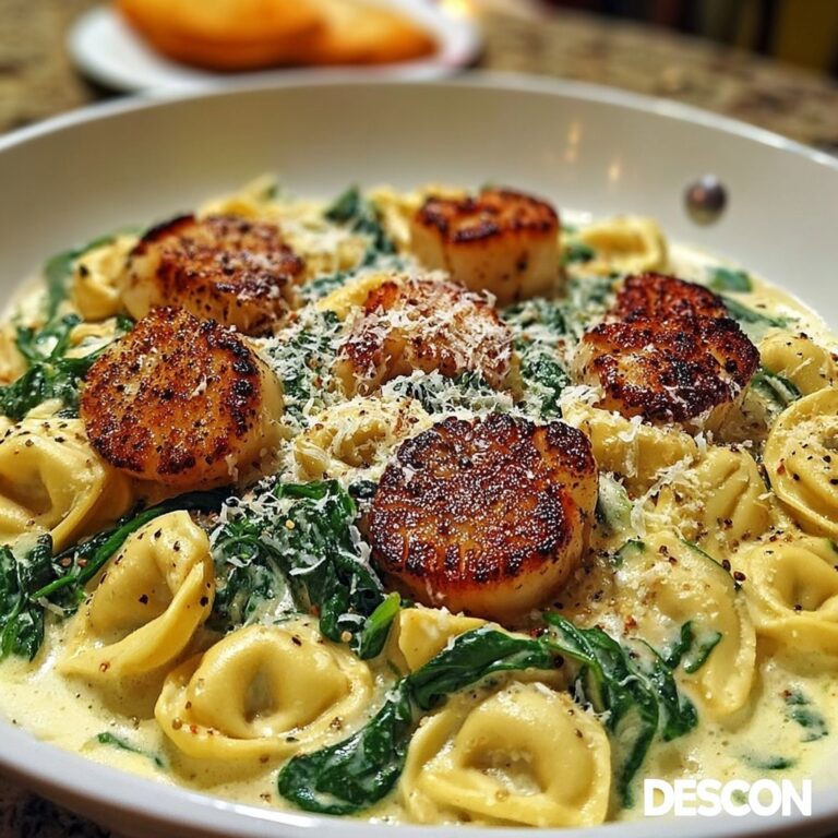 Indulgent Creamy Chicken Tortellini with Spinach & Garlic Parmesan Recipe