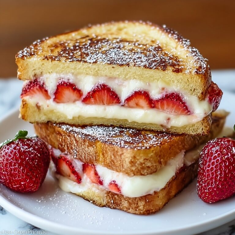 Indulgent Fried Strawberry Cheesecake Sandwiches Recipe
