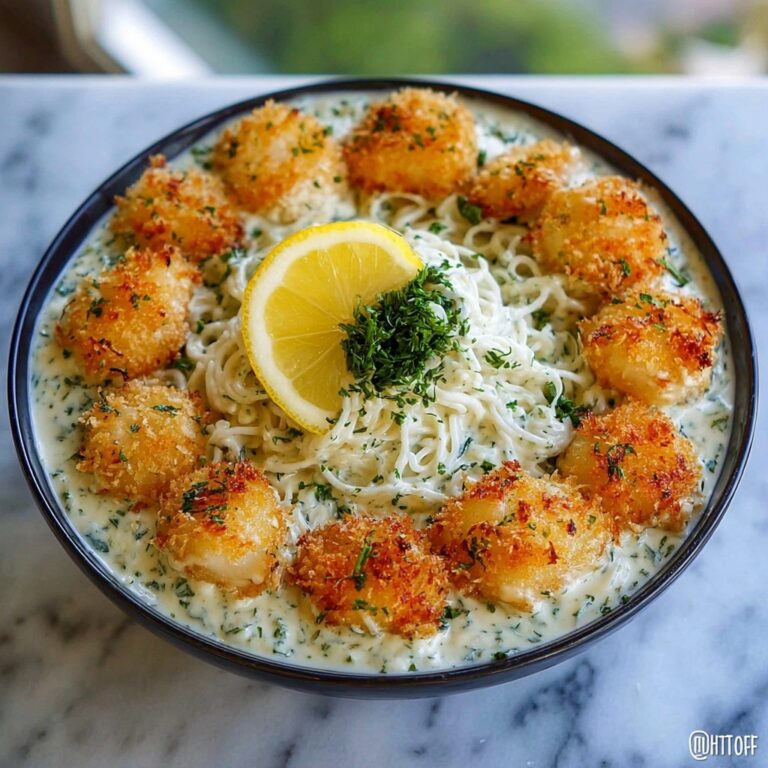 Herbed Chicken Alfredo with Truffle Feta Cream & Crispy Parmesan Leeks Recipe