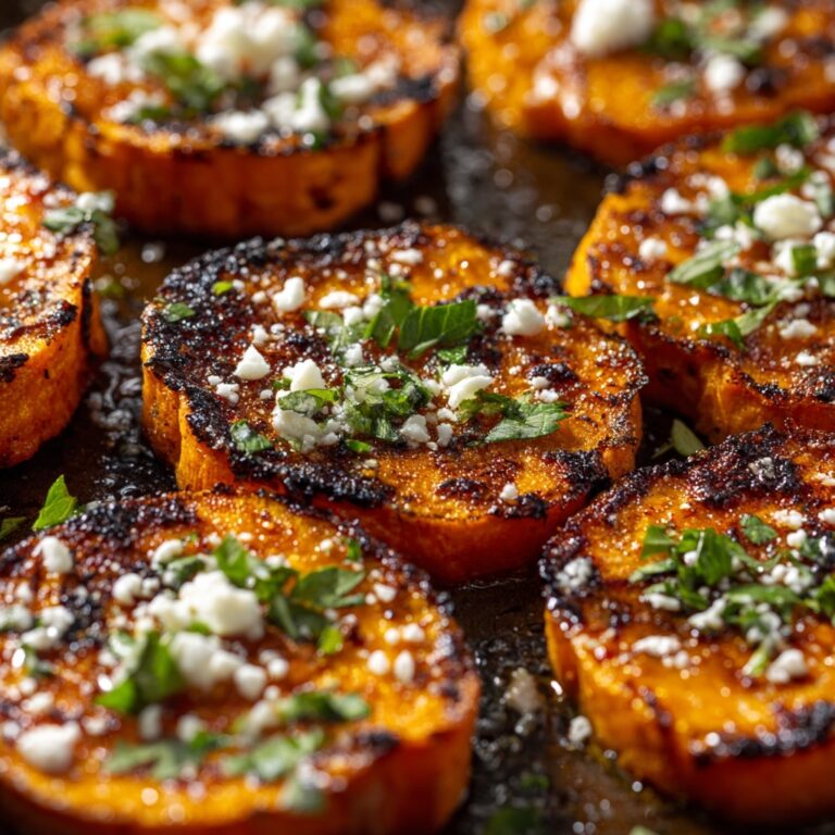 Roasted Sweet Potato Rounds with Honey and Feta Recipe